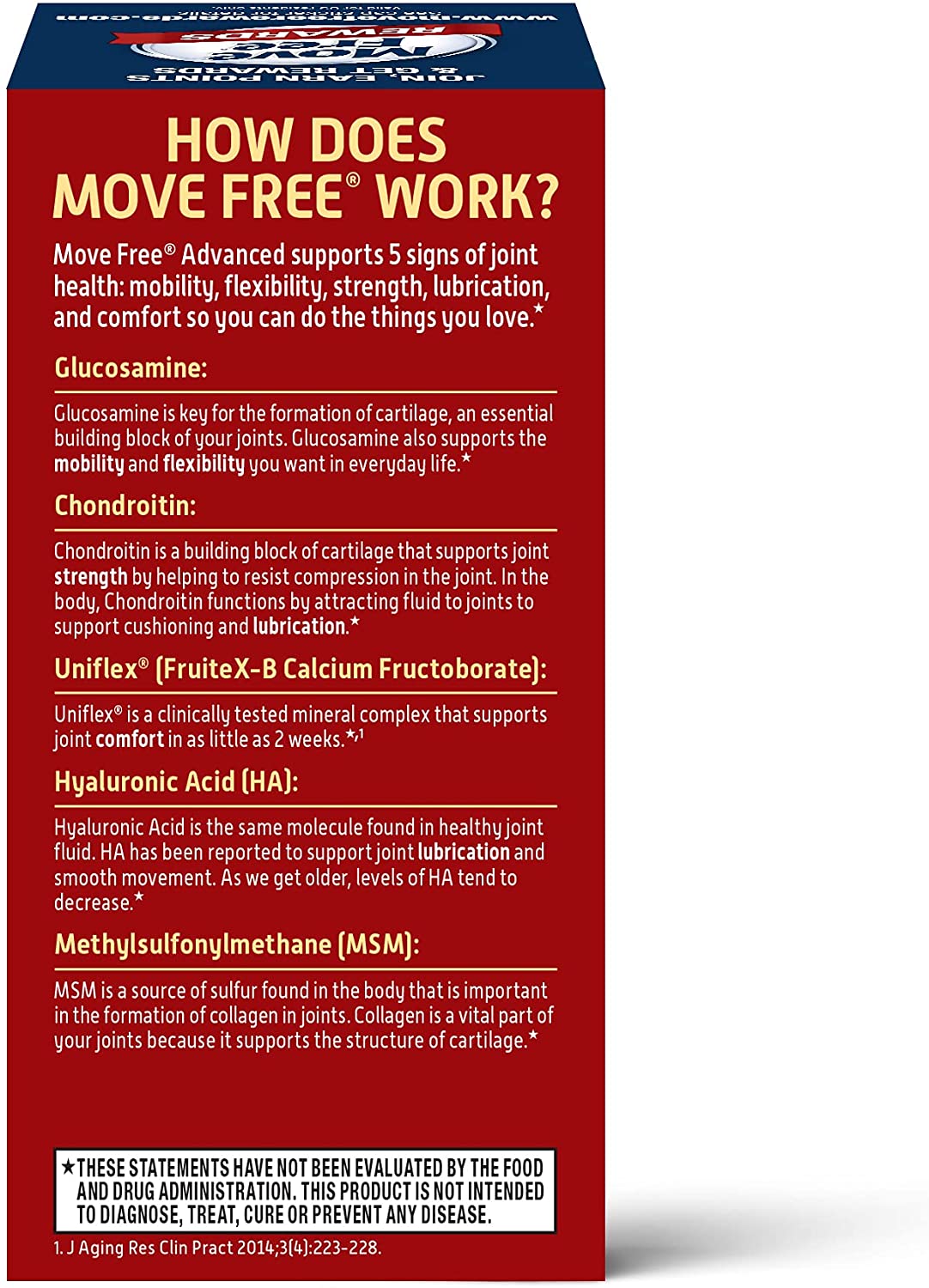 Move Free Advanced MSM 1500mg, 120 Coated Tablets