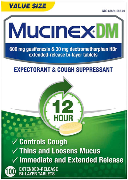 Mucinex DM 600mg - 100 Tablets