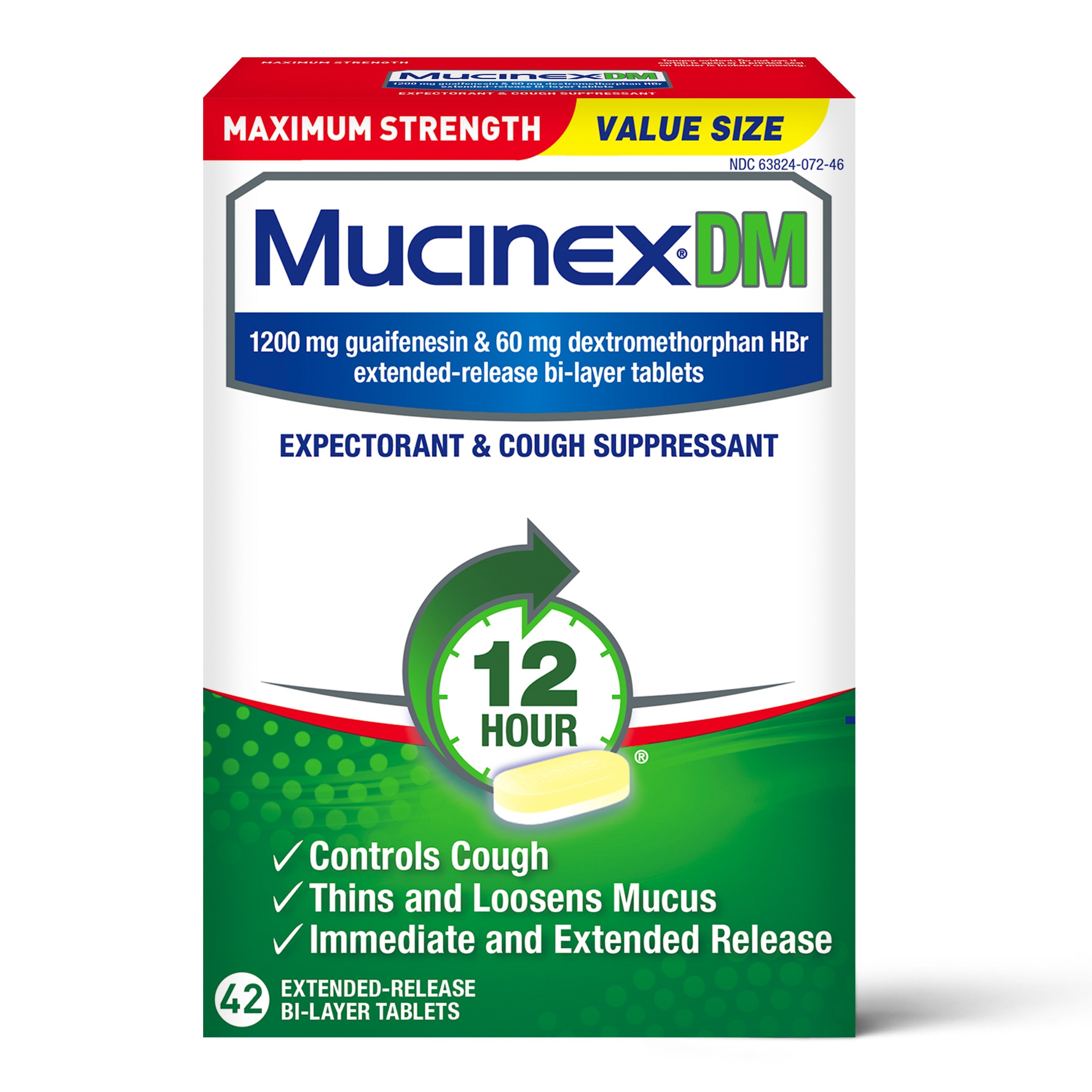 Mucinex DM Maximum Strength 1200mg - 42 Tablets