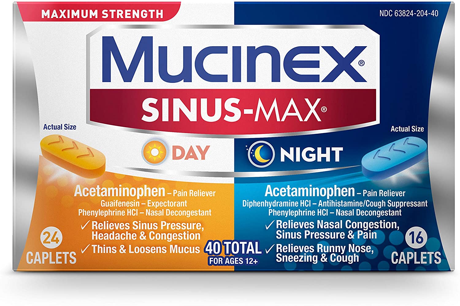 Mucinex Sinus-Max Day and Night 40 Caplets