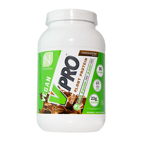 NutraKey Health – V Pro Raw Plant Based Protein Mix Chocolate Bar - 30 Servings