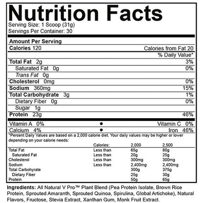 NutraKey Health – V Pro Raw Plant Based Protein Mix Chocolate Bar - 30 Servings