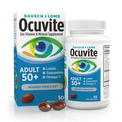 Lomb Ocuvite Adult 50+ Helps Protect Eye Health 3-Pack, 50 Soft Gels Ea