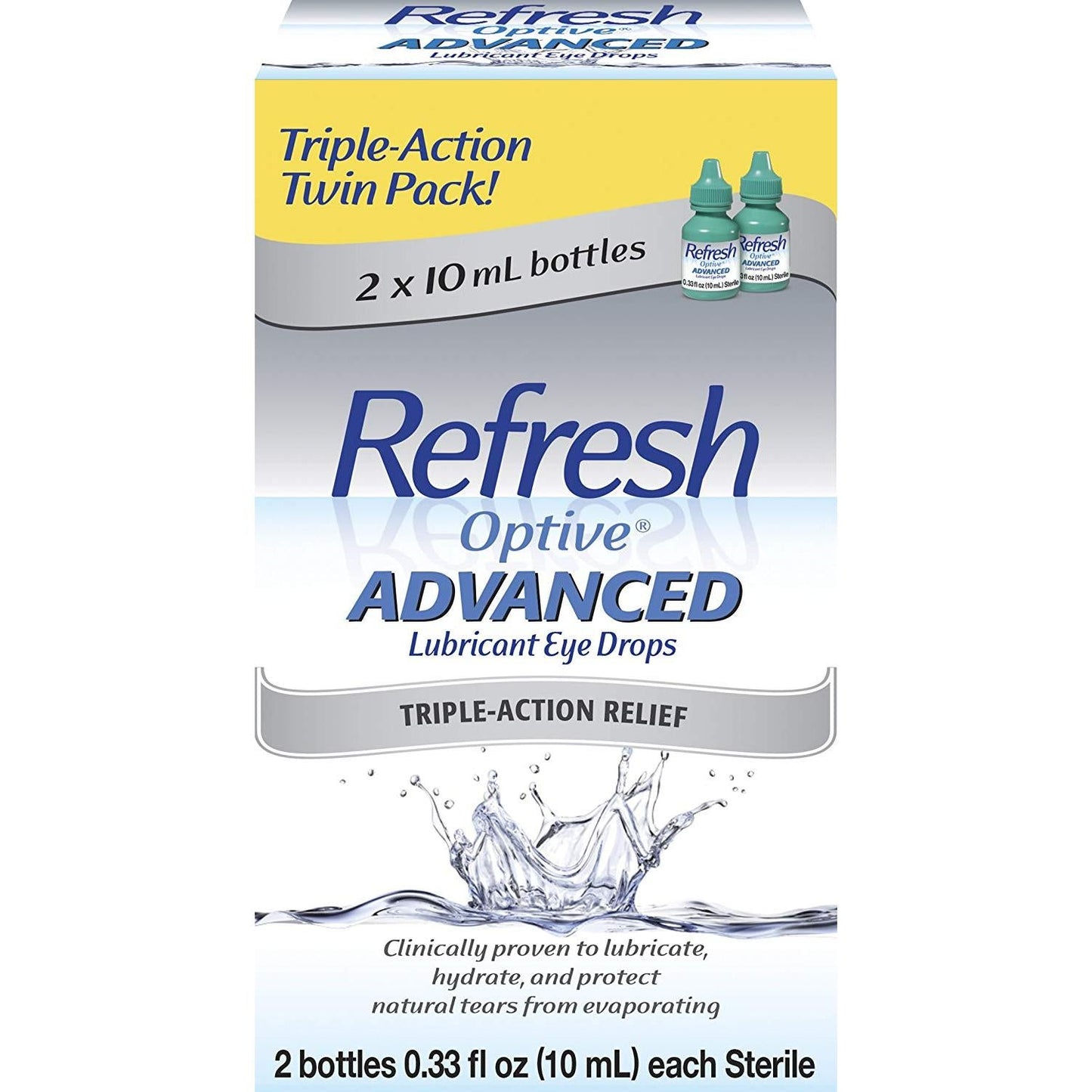 Refresh Optive Advanced Lubricant Eye Drops Twin Pack