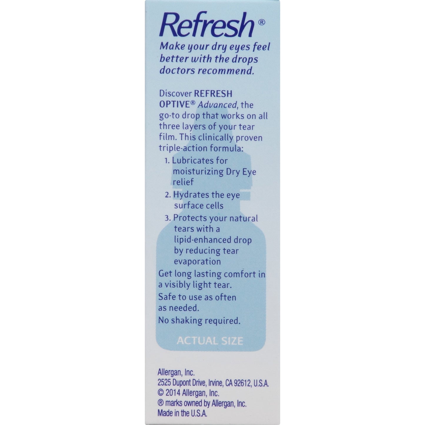 Refresh Optive Lubricant Eye Drops Advanced, Twin Pack