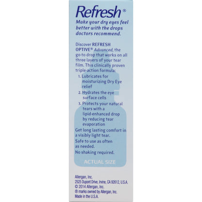 Refresh Optive Lubricant Eye Drops Advanced, Twin Pack