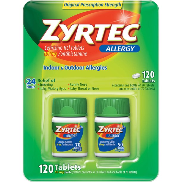 Zyrtec Allergy Relief Tablets, 10 Mg (120 Count)