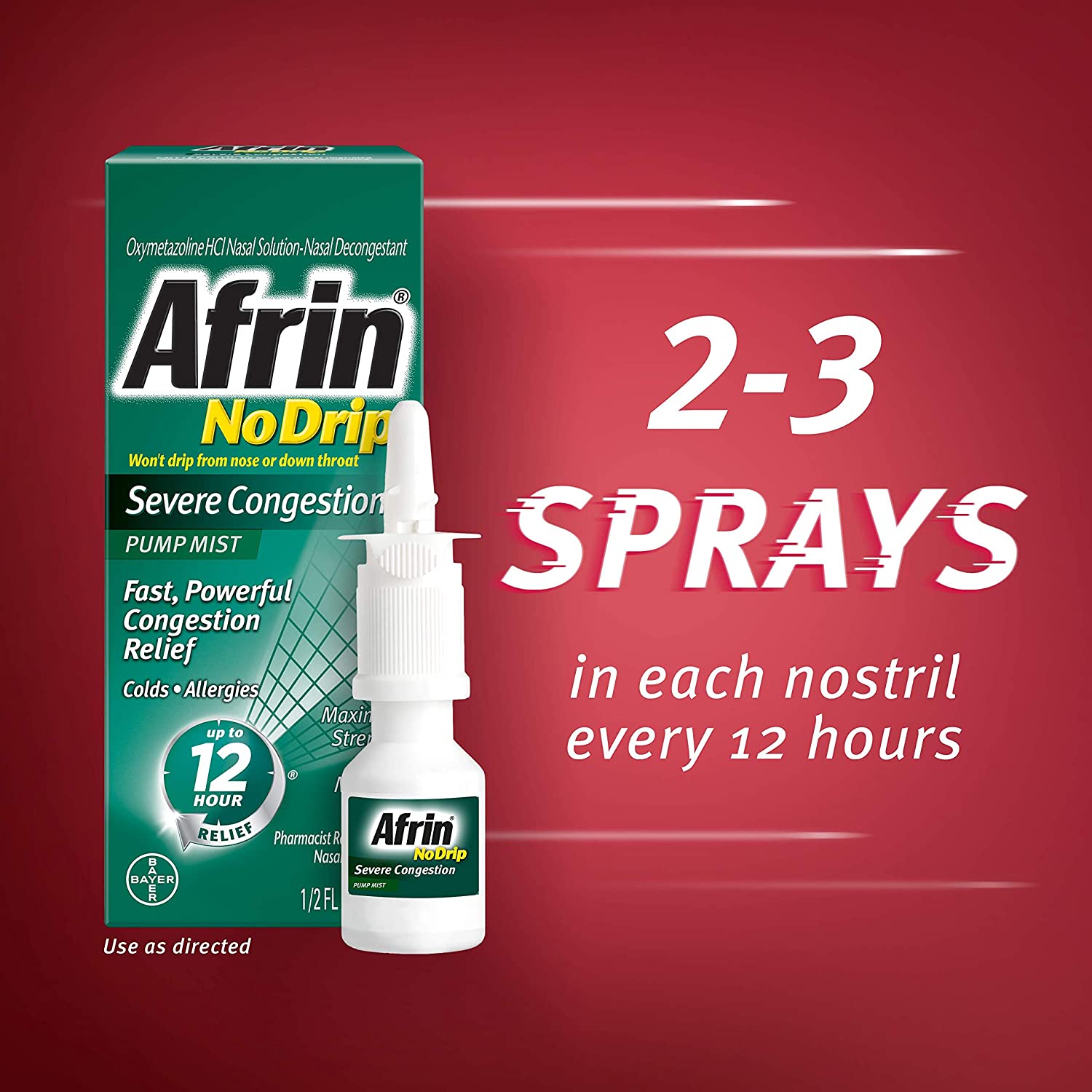 Twin Pack Afrin, two 15ml Bottles
