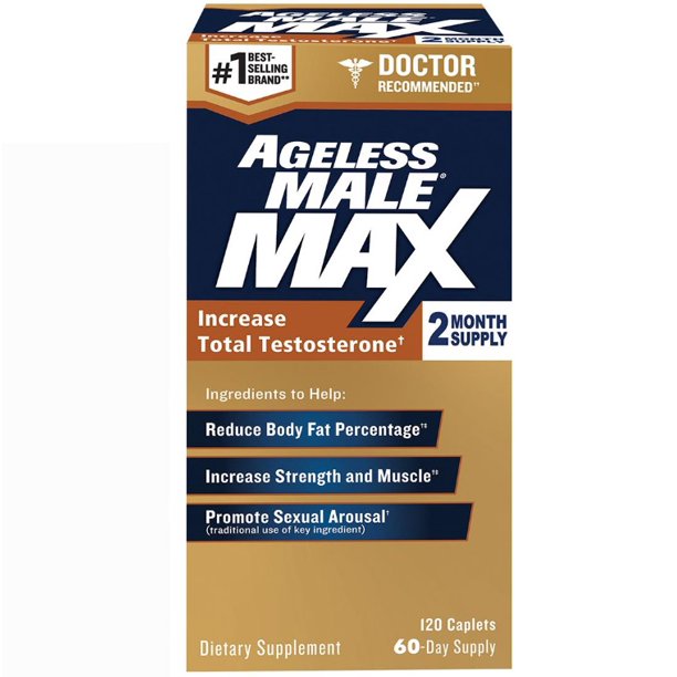 Ageless Male Max Increase Total Testosterone 120 Caplets
