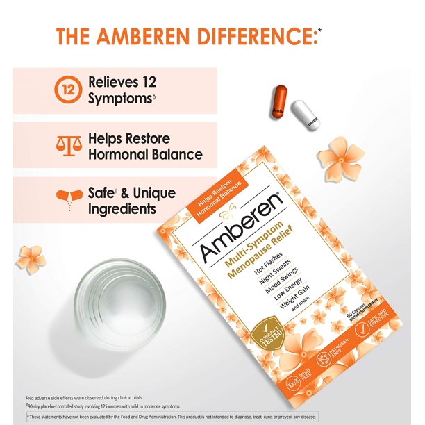 Amberen Multi-Symptom Menopause Relief, 60 Capsules - 2 Pack