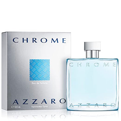 Azzaro Chrome Eau de Toilette for Men 3.4 oz