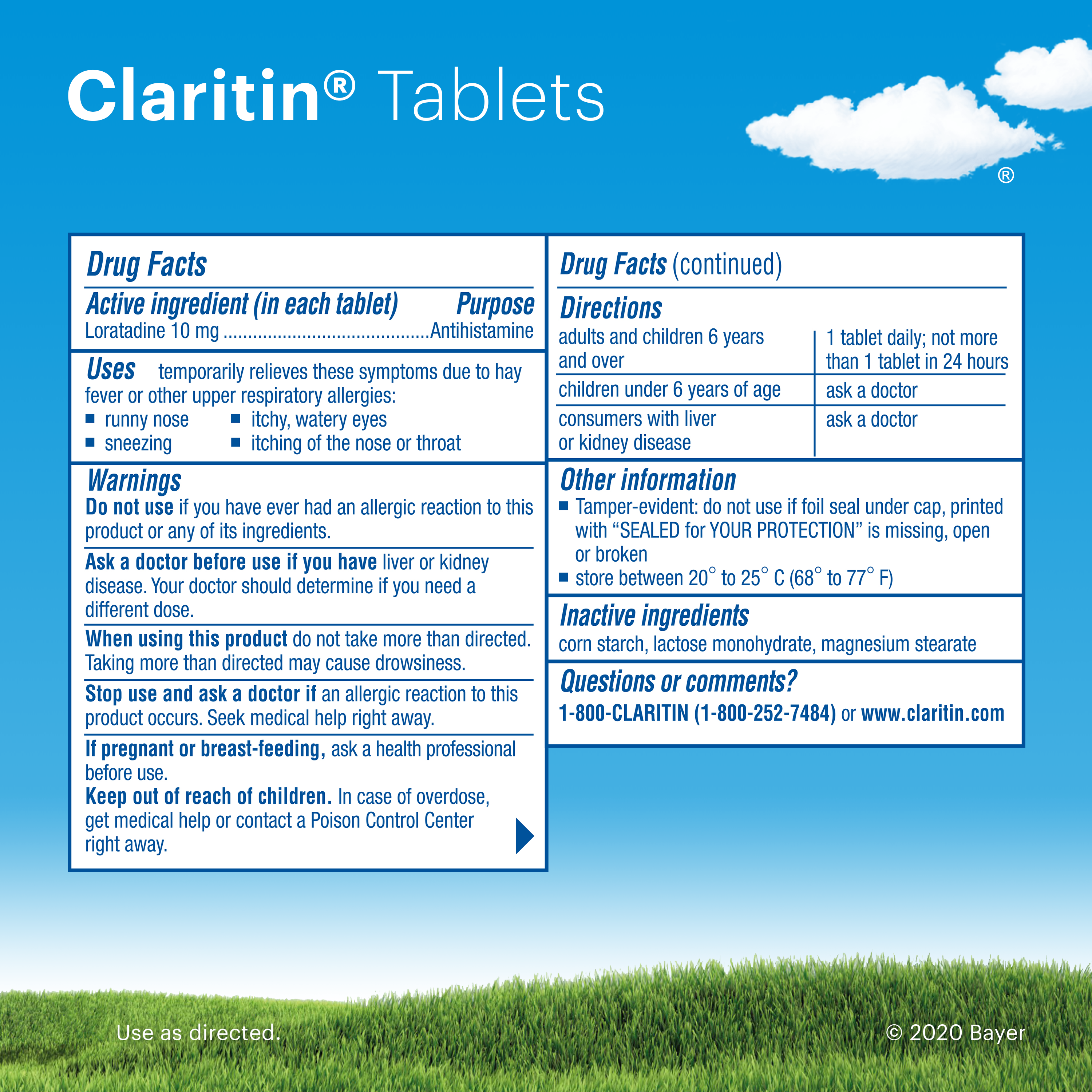 Claritin 24-Hour Indoor & Outdoor Non-Drowsy Allergy Relief, 30 tablets