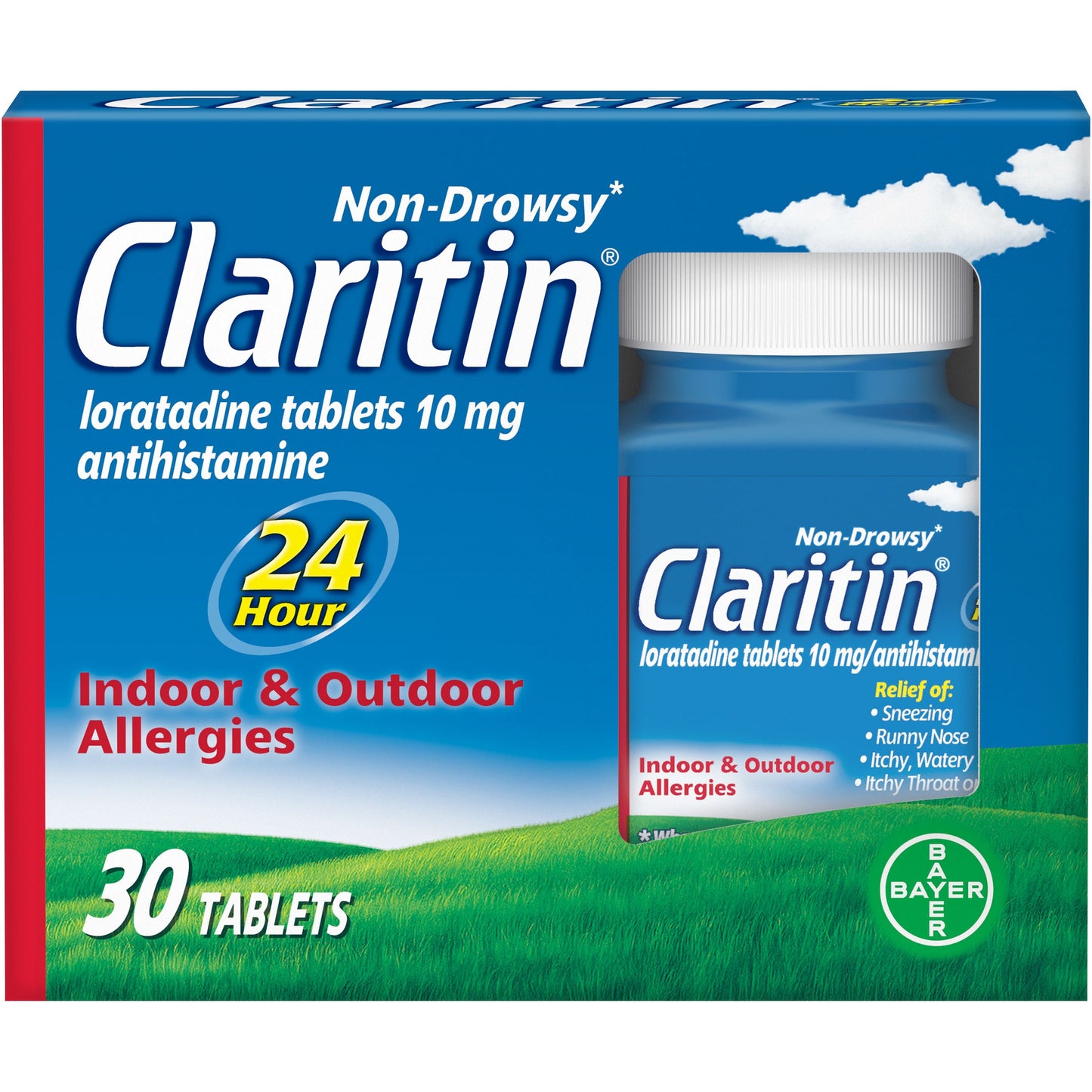 Claritin 24-Hour Indoor & Outdoor Non-Drowsy Allergy Relief, 30 tablets