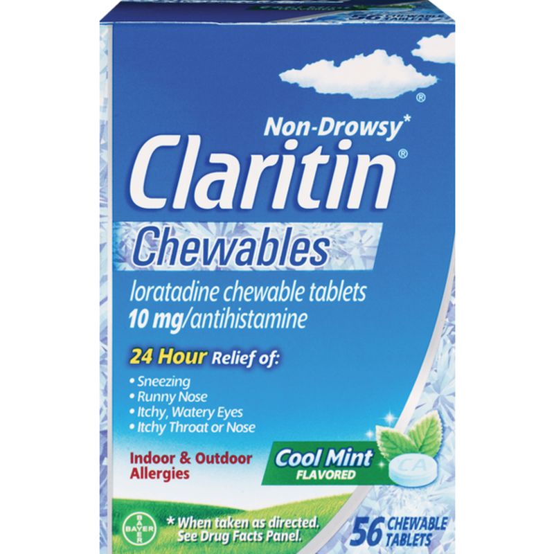 Claritin Chewables - Cool Mint, 56 tablets