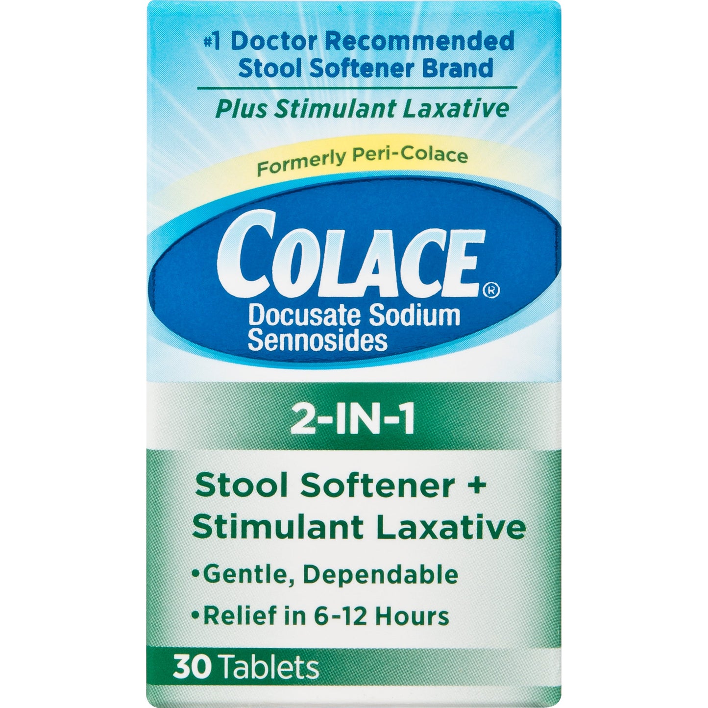 Colace 2 in 1 Stool Softener & Stimulant Laxative 30 Count