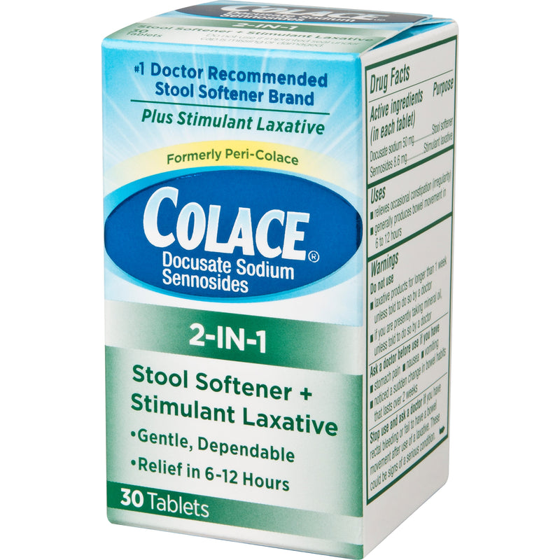Colace 2 in 1 Stool Softener & Stimulant Laxative 30 Count