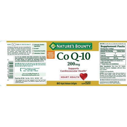 Nature's Bounty Co Q-10 200mg, 80 Softgels Twin Pack