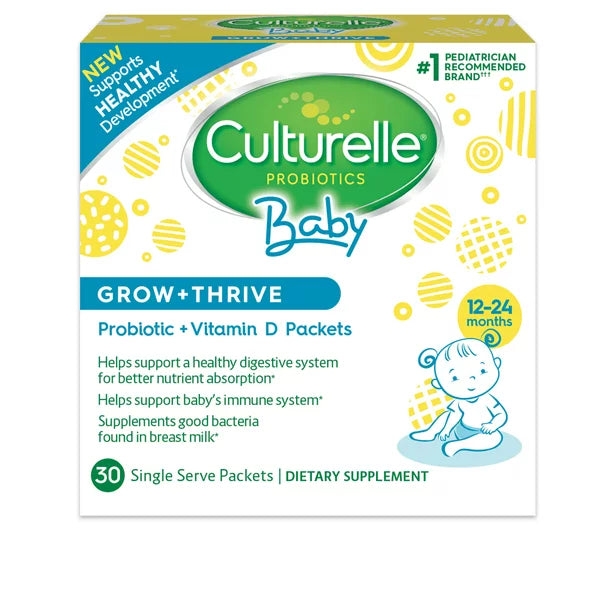 Culturelle Baby Grow + Thrive Probiotic & Vitamin D Packets, 12-24 mo. 30 ct