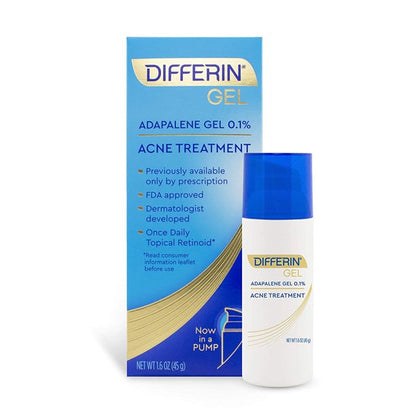 Differine Gel Acne Treatment Gel Pump, 1.6 oz (45g)