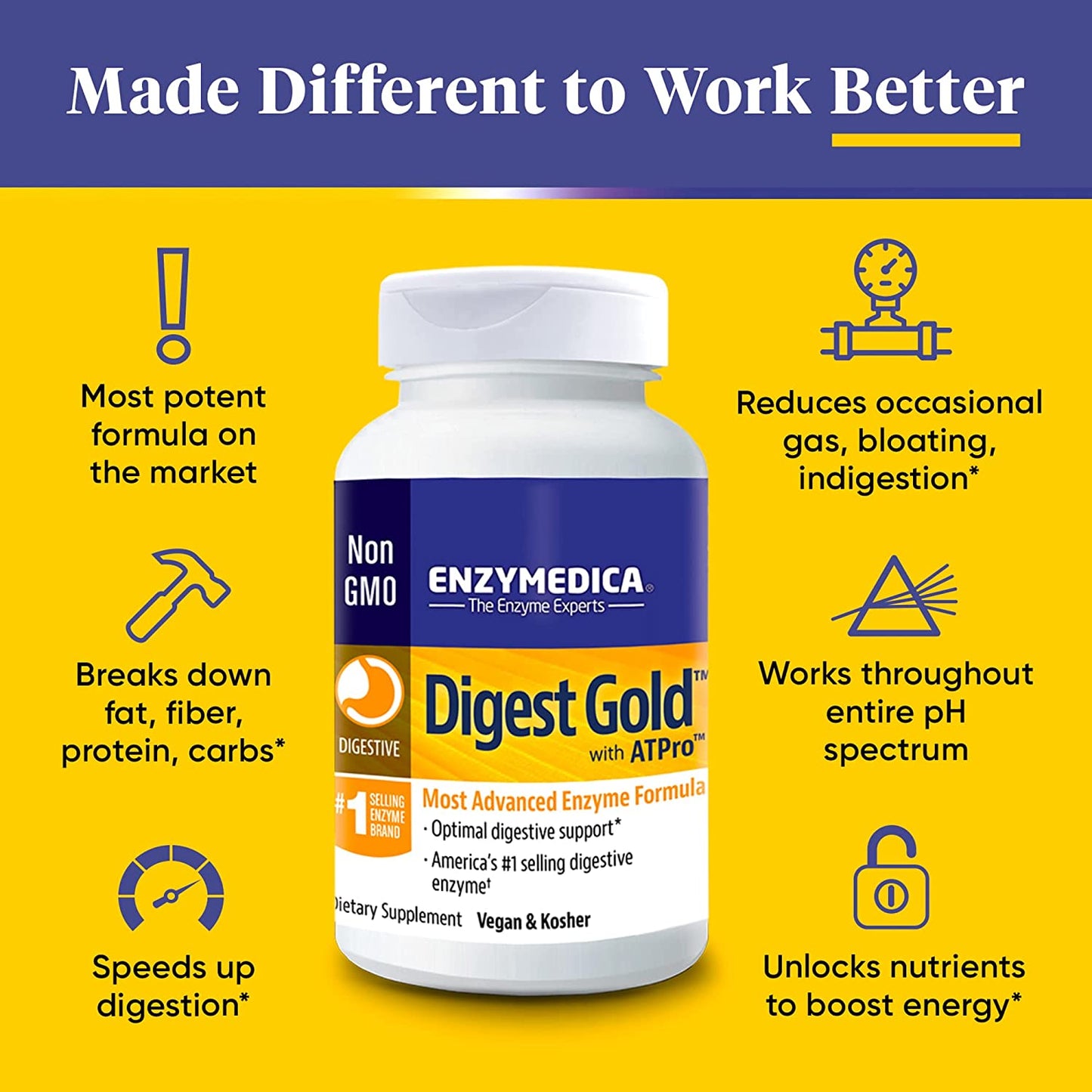 Enzymedica Digest Gold with ATPro, 240 Capsules