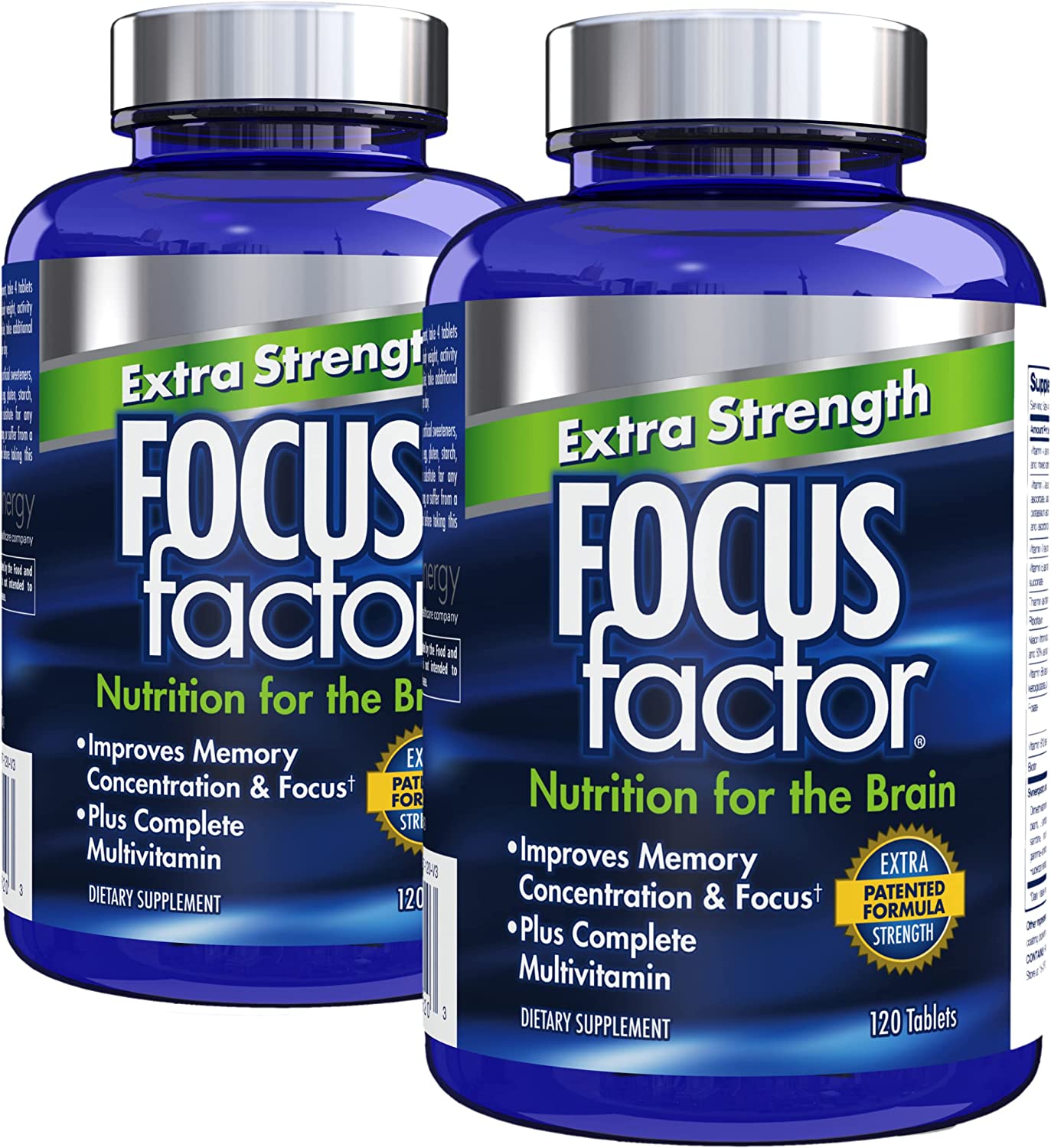 Focus Factor Extra Strength - Nutrition for the Brain 120 Tablets (2 Pack)