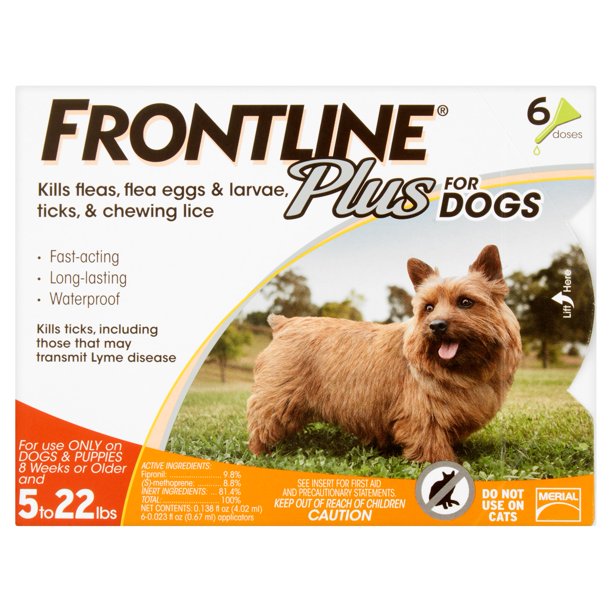 Frontline Plus for Dogs 5 to 22lbs, 6 Doses