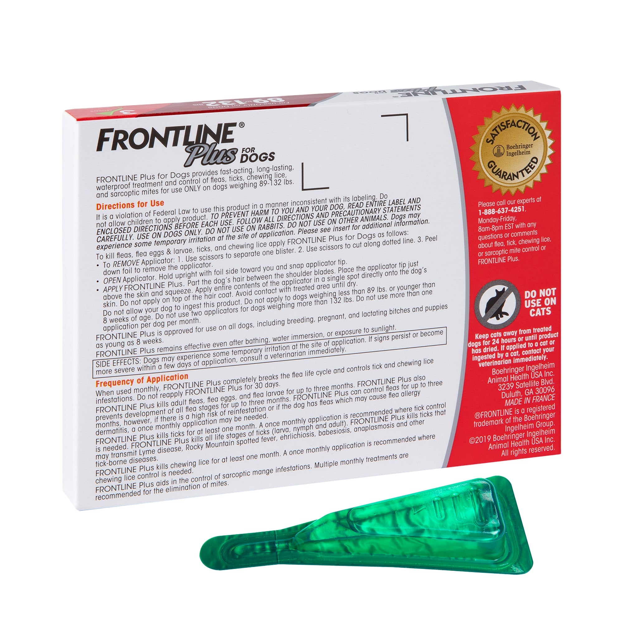 Frontlinee Plus Flea and Tick Treatment Large Dogs 45-88 Lbs, 6 Doses