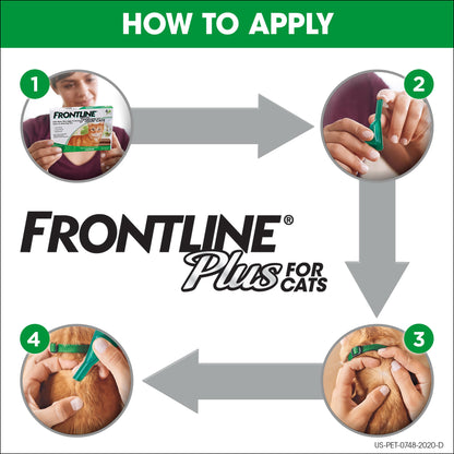 Frontlinee Plus for Cats 8 Weeks and Older and Weighing 1.5 Lbs or More, 6 doses
