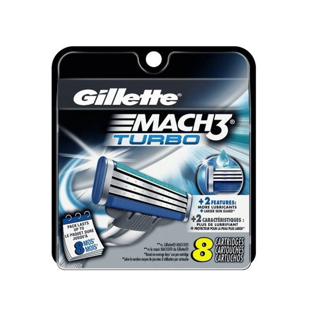Gillette MACH3 Turbo Cartridges, 8 ct
