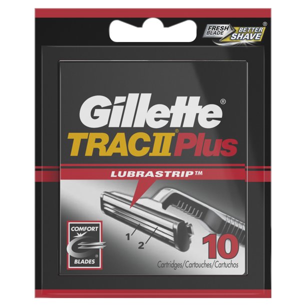 Gillette Trac II Plus Refill Razor Blades 10 ct. (Pack of 4)