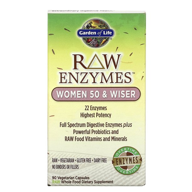 Garden of Life RAW Enzymes Women 50 & Wiser, 90 Vegetarian Capsules