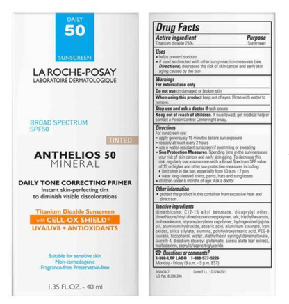 LA ROCHE-POSAY Anthelios 50 Mineral Daily Correction Primer SPF 50, 1.35 fl. oz