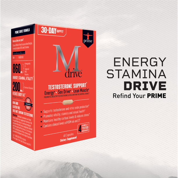 Mdrive Prime Testosterone Support, 60 Capsules