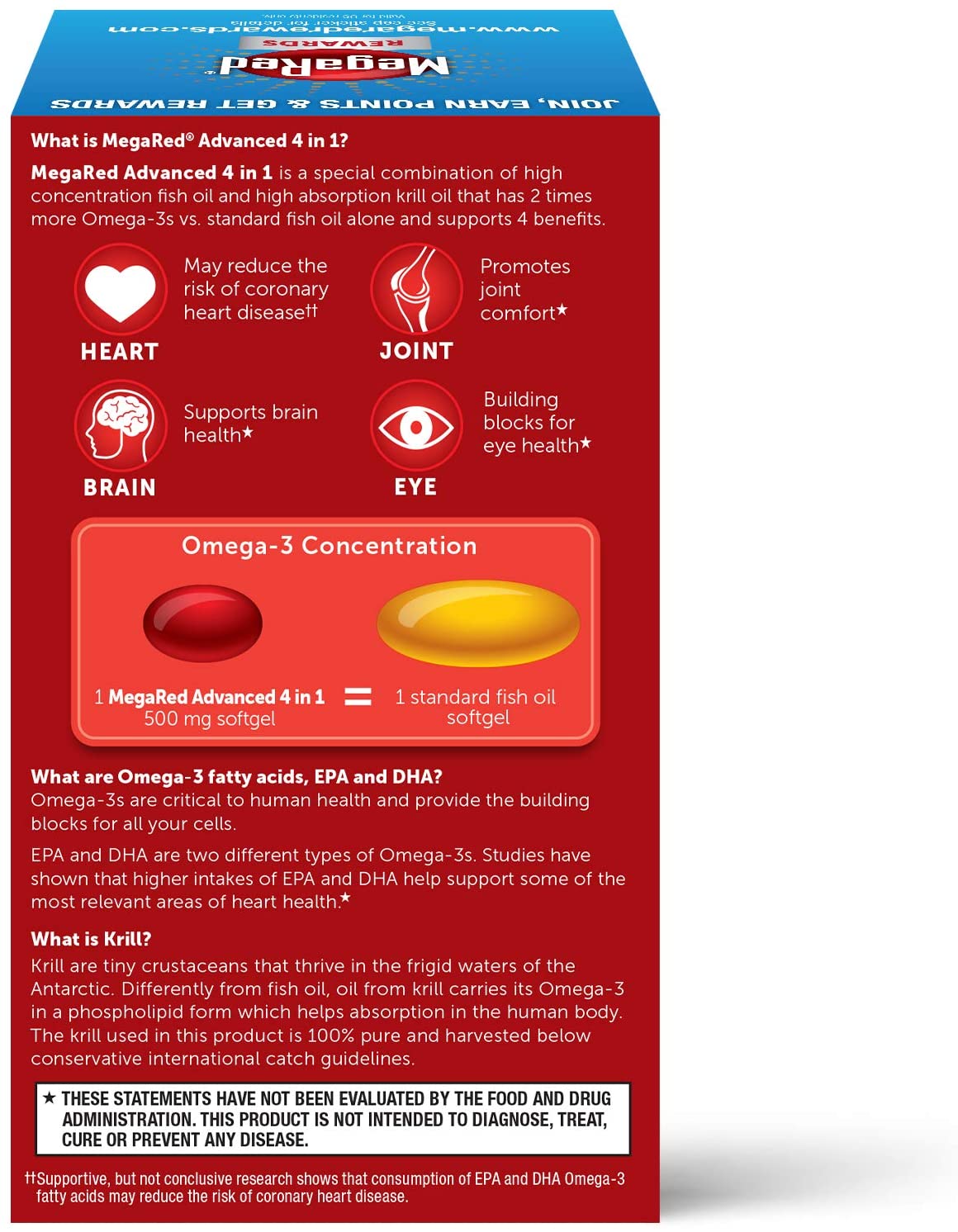 Megared Advanced 500mg,  4 in 1, 80 Softgels