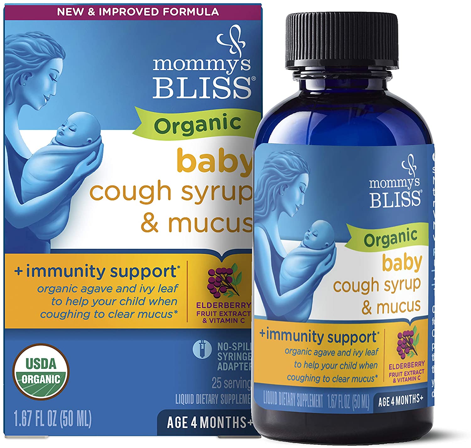 Mommy's Bliss Organic Baby Cough Syrup and Mucus, 50ml/1.67 fl. oz