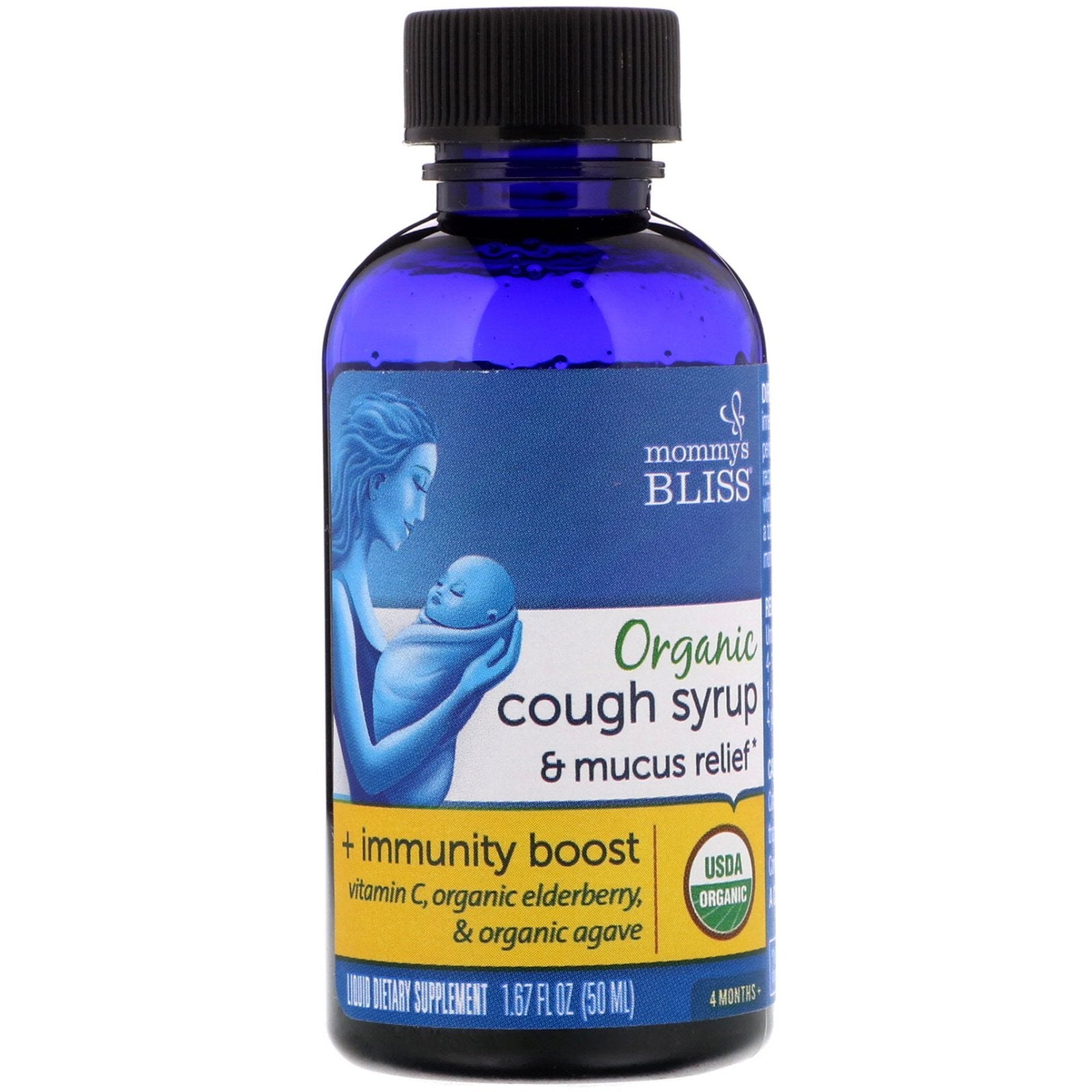 Mommy s Bliss Organic Cough Syrup Mucus Relief Immunity Boost 4 Months 1 67 fl oz 50 ml