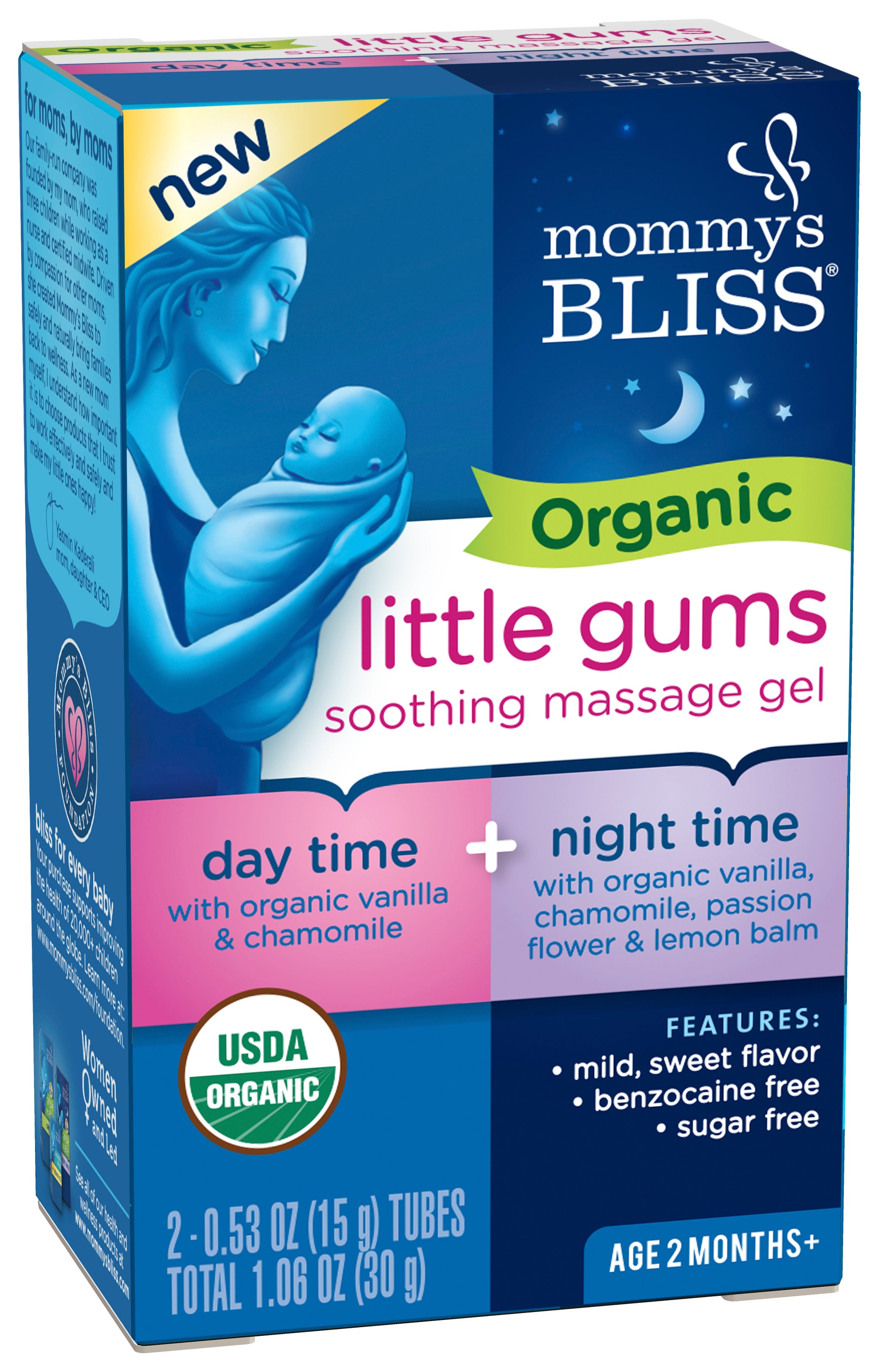Mommy's Bliss Organic Baby Gum Massage Gel, Combo Pack, 2+ Months, 1.06 oz
