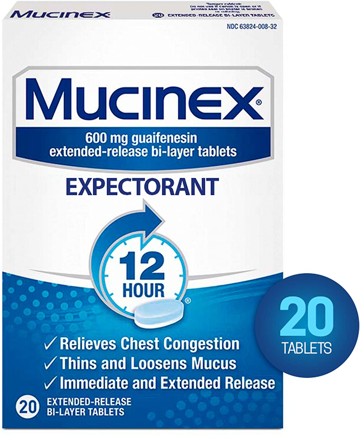 Mucinexx 600mg, 20 Tablets