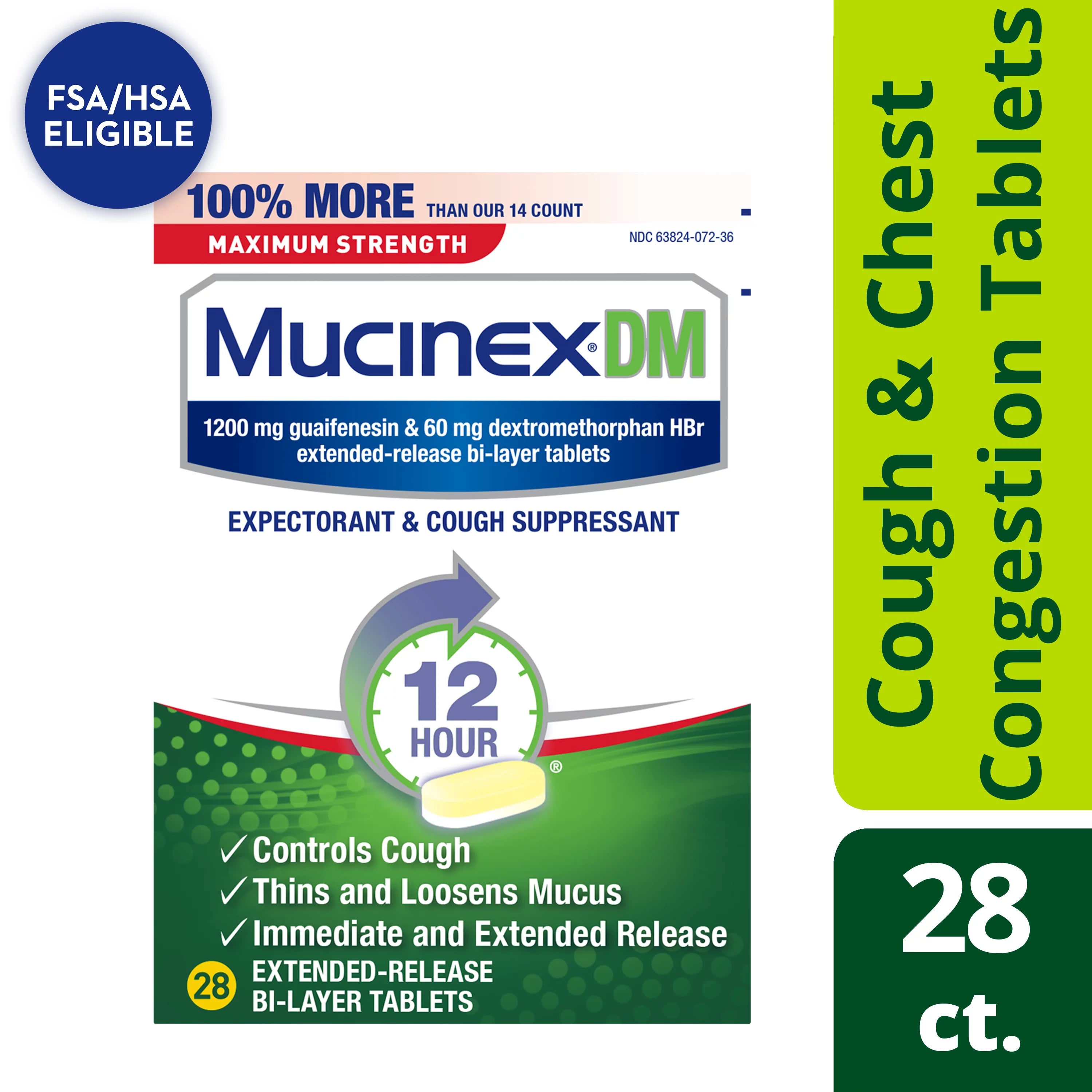 Mucinex DM Maximum Strength, 28 Tablets