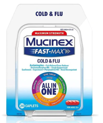 Mucinex Fast-Max Cold & Flu, 20 Caplets