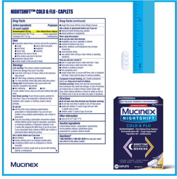 Mucinex Nightshift - Cold & Flu, 20 Caplets