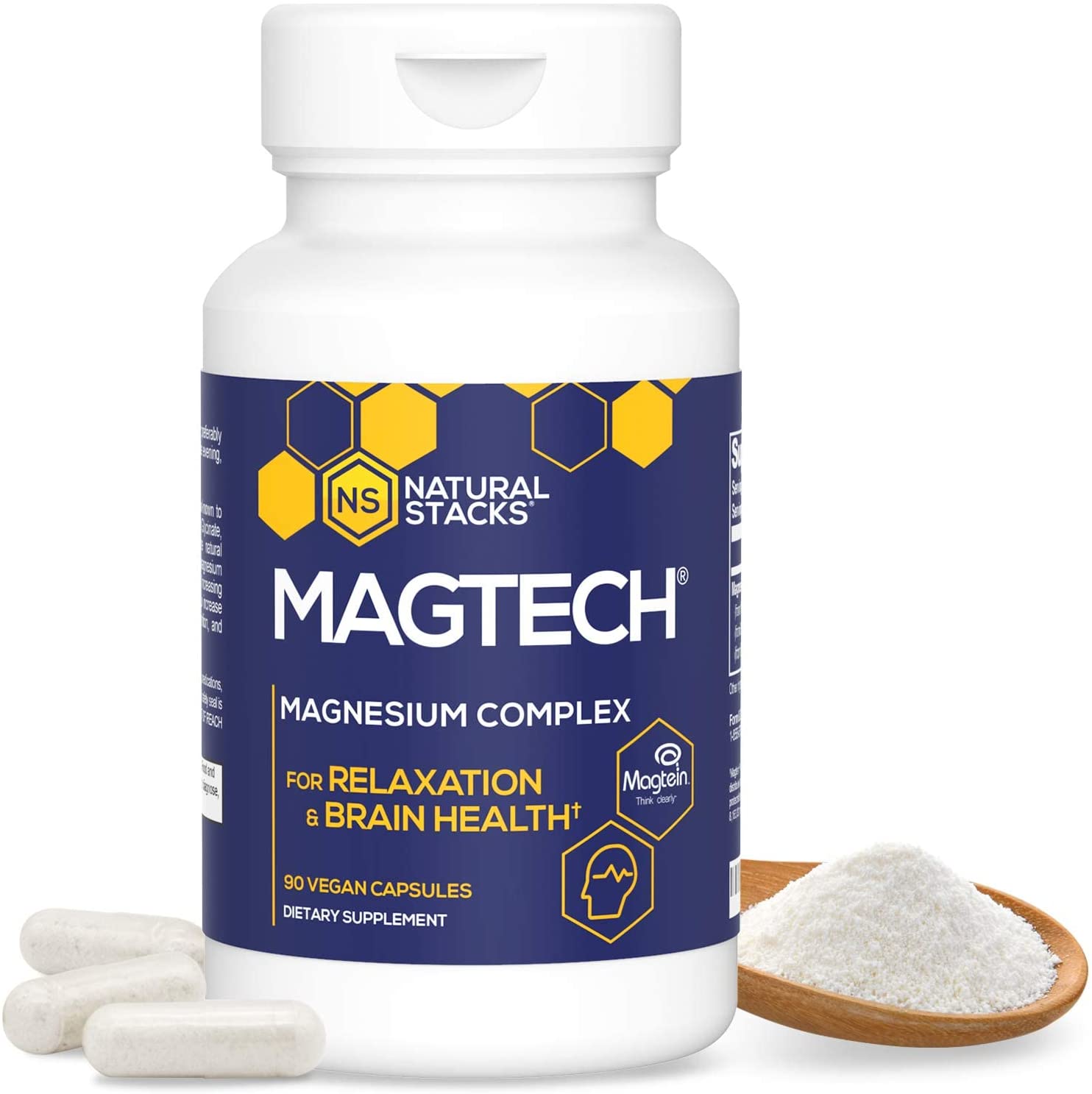 Natural Stacks - Magtech for Relaxation & Brain Health, 90 Vegetarian Capsules