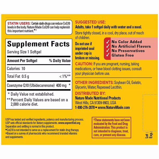 Nature Made CoQ10 400 mg 40 Softgels