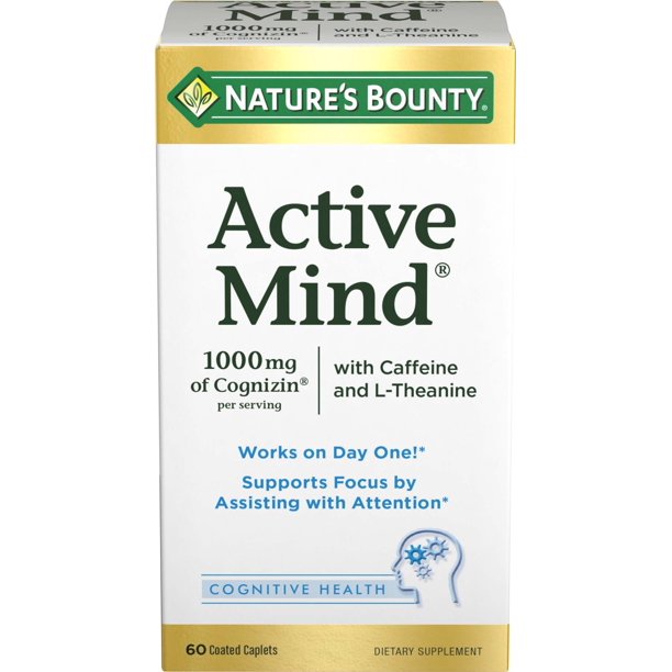 Nature's Bounty Active Mind 1000mg of Cognizin, 60 Caplets