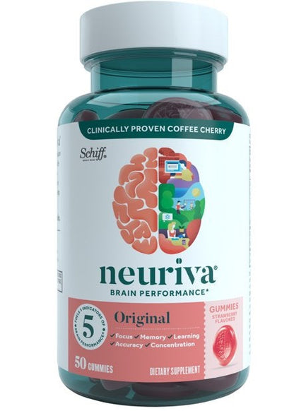 NEURIVA Brain Performance Strawberry, 50 Gummies