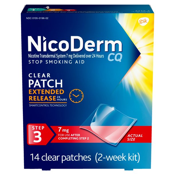 Nicoderm CQ Clear Patch Step 3 7mg, 14 Patches