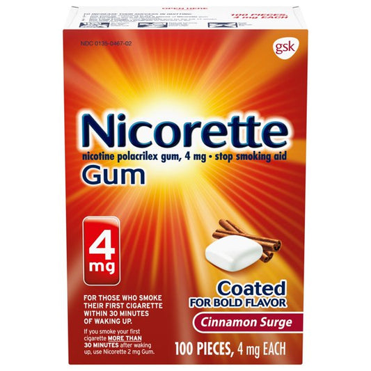 Nicorette Gum 4mg Cinnamon Surge, 100 Pieces