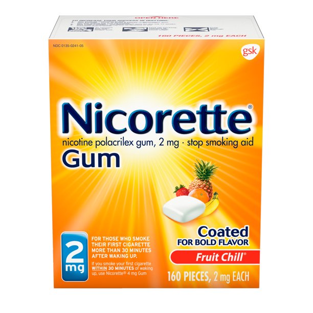 Nicorette Gum 2mg Fruit Chill, 160 Pieces
