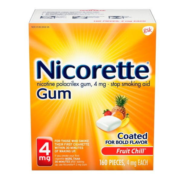 Nicorette Gum 4mg Fruit Chill, 160 Pieces