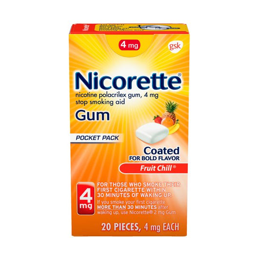 Nicorette Gum - 4mg Fruit Chill, 20 Pieces